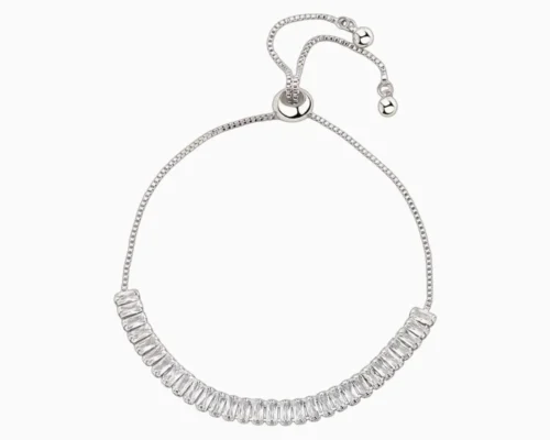 Pulsera De Plata Tenis Deslizante