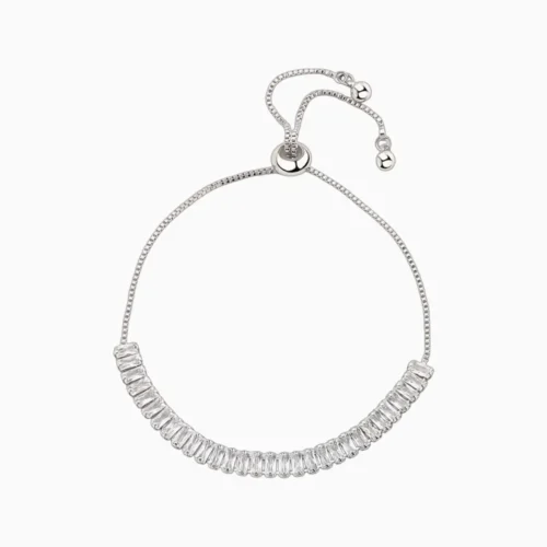 Pulsera De Plata Tenis Deslizante
