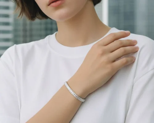 Pulsera De Plata Tenis Deslizante