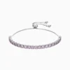 Pulsera De Plata Tenis Deslizante Rosa Pulsera De Plata Tenis Deslizante Rosa