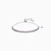 Pulsera De Plata Tenis Deslizante Rosa Pulsera De Plata Tenis Deslizante Rosa