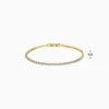 Pulsera De Plata Tenis Dorado
