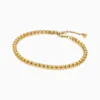Pulsera De Plata Tenis Dorado Brillante