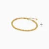 Pulsera De Plata Tenis Dorado Brillante