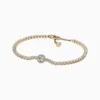 Pulsera De Plata Tenis Halo Dorado Pulsera De Plata Tenis Halo Dorado