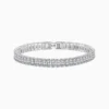 Pulsera De Plata Tenis Rectángulo Brillante