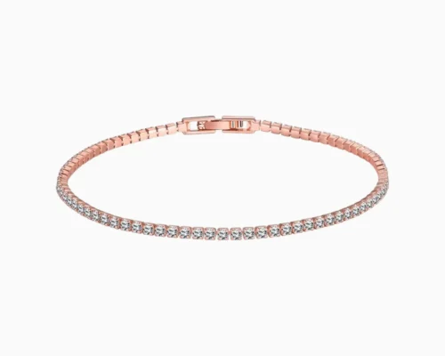 Pulsera De Plata Tenis Rosa