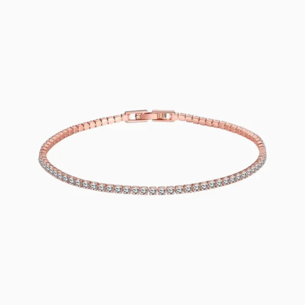 Pulsera De Plata Tenis Rosa
