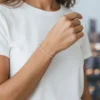 Pulsera De Plata Tenis Rosa