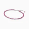 Pulsera De Plata Tenis Rosa Brillante