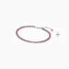 Pulsera De Plata Tenis Rosa Brillante