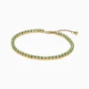 Pulsera De Plata Tenis Verde Brillante