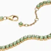 Pulsera De Plata Tenis Verde Brillante