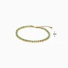 Pulsera De Plata Tenis Verde Brillante