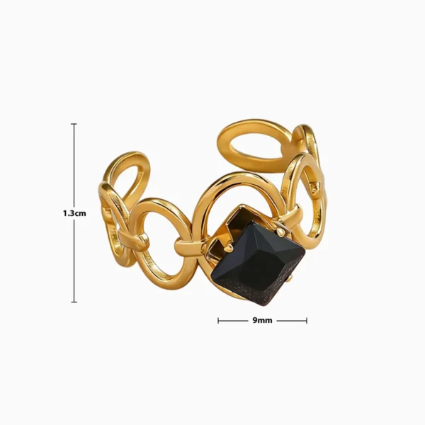 Anillo De Acero Eslabones Brillante Negro