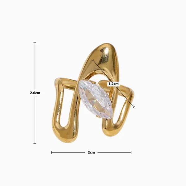 Anillo De Acero Forma Irregular Ajustable