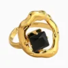 Anillo De Acero Orgánico Brillante Negro