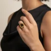 Anillo De Acero Orgánico Brillante Negro