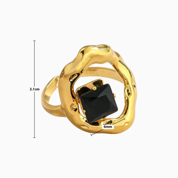 Anillo De Acero Orgánico Brillante Negro