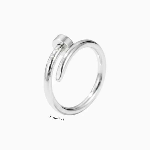 Anillo De Acero Solo Un Clavo Plateado