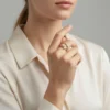 Anillo De Acero Trío Brillante