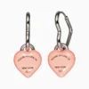 Aretes Arracadas De Acero Corazón Rosa