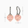 Aretes Arracadas De Acero Corazón Rosa