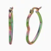 Aretes Arracadas De Acero Corazón Tornasol