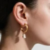 Aretes Arracadas De Acero Oso 3D Blanco