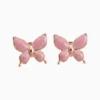 Aretes Broquel De Acero Mariposa Rosa Aretes Broquel De Acero Mariposa Rosa
