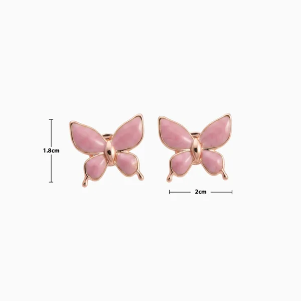 Aretes Broquel De Acero Mariposa Rosa Aretes Broquel De Acero Mariposa Rosa