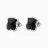 Aretes Broquel De Acero Oso Geométrico Negro