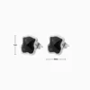 Aretes Broquel De Acero Oso Geométrico Negro