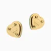 Aretes Broquel De Acero Placa Corazón Dorado
