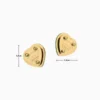 Aretes Broquel De Acero Placa Corazón Dorado