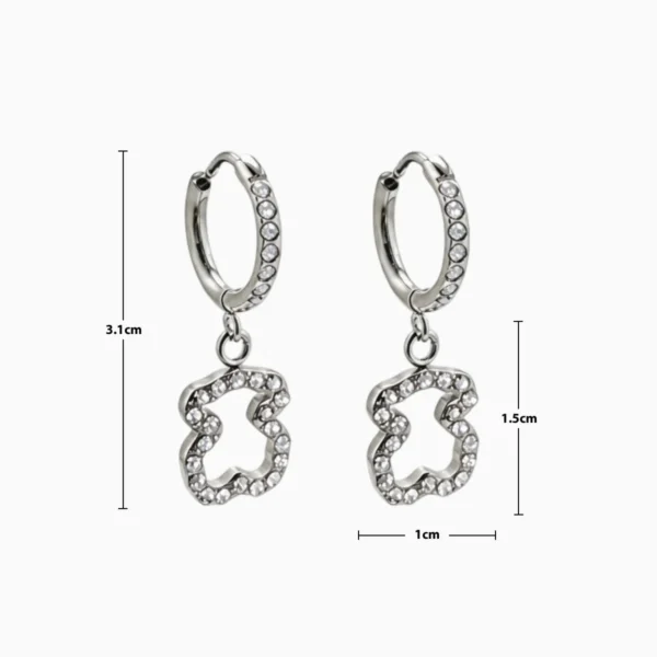 Aretes Huggies De Acero Oso Brillante