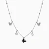 Collar De Acero Dije Mariposa Negra