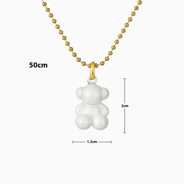 Collar De Acero Dije Oso 3D
