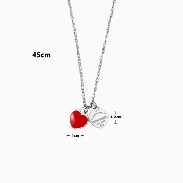 Collar De Acero Dije Placa Roja