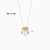 Collar De Acero Dorado Oso Blanco