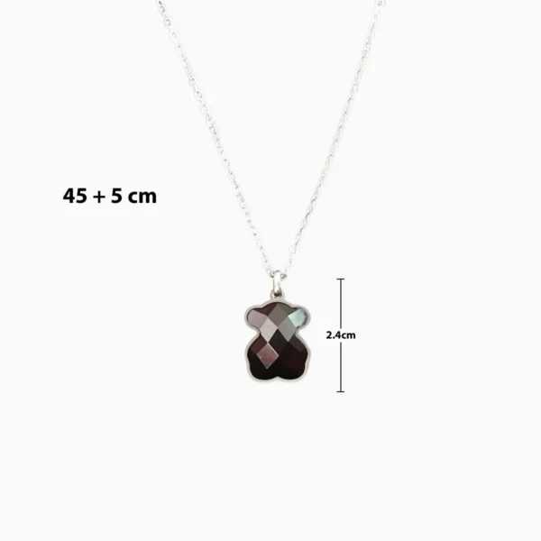 Collar De Acero Oso Geométrico Negro