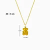 Collar De Titanio Dije Oso Dorado