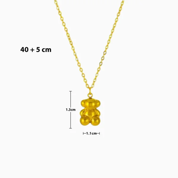 Collar De Titanio Dije Oso Dorado