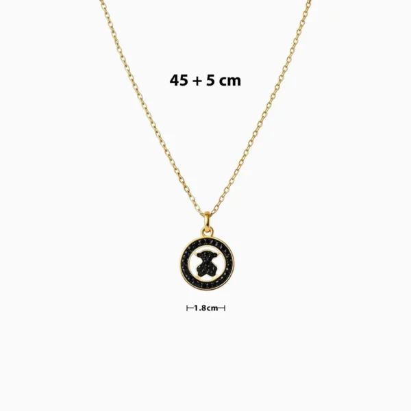 Collar De Acero Dije Oso Placa