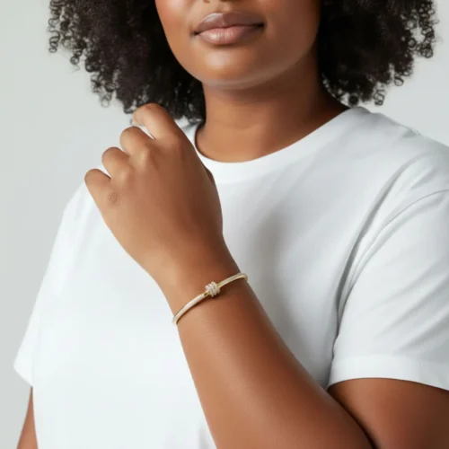 Pulsera De Acero Brazalete Cierre Brillante Dorado