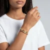 Pulsera De Acero Brazalete Clavo Brillante Dorado