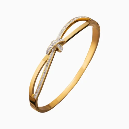 Pulsera De Acero Brazalete Nudo Dorado