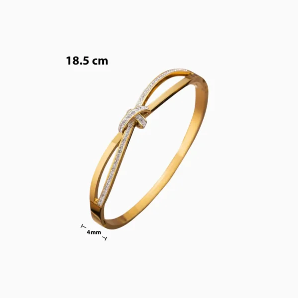 Pulsera De Acero Brazalete Moño Dorado