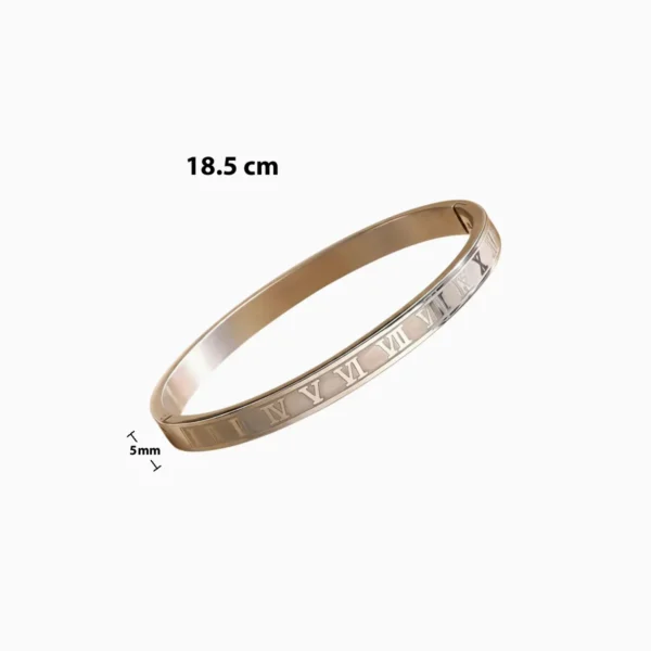 Pulsera De Acero Brazalete Números Romanos Plateado