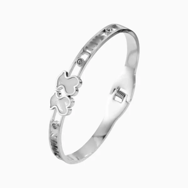 Pulsera De Acero Brazalete Oso Blanco